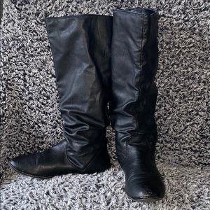 Black womens tall boots
